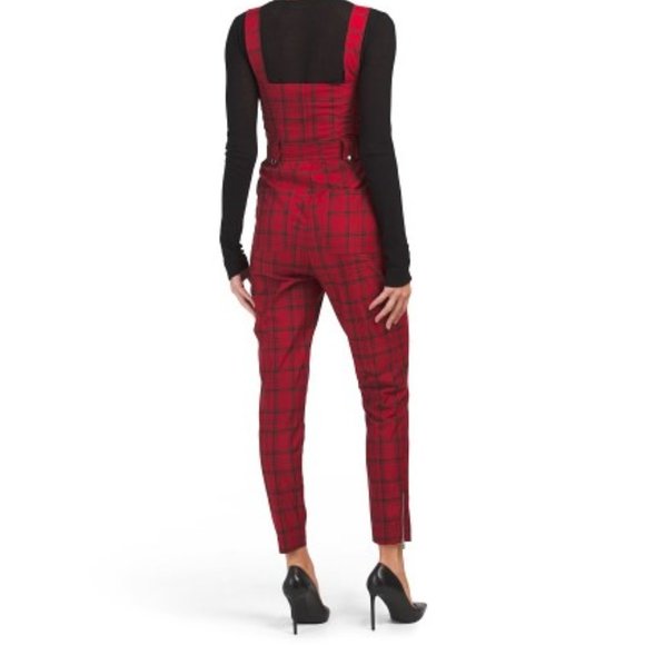 WeWoreWhat Moto Jumpsuit Red Plaid NWT - Picture 10 of 13